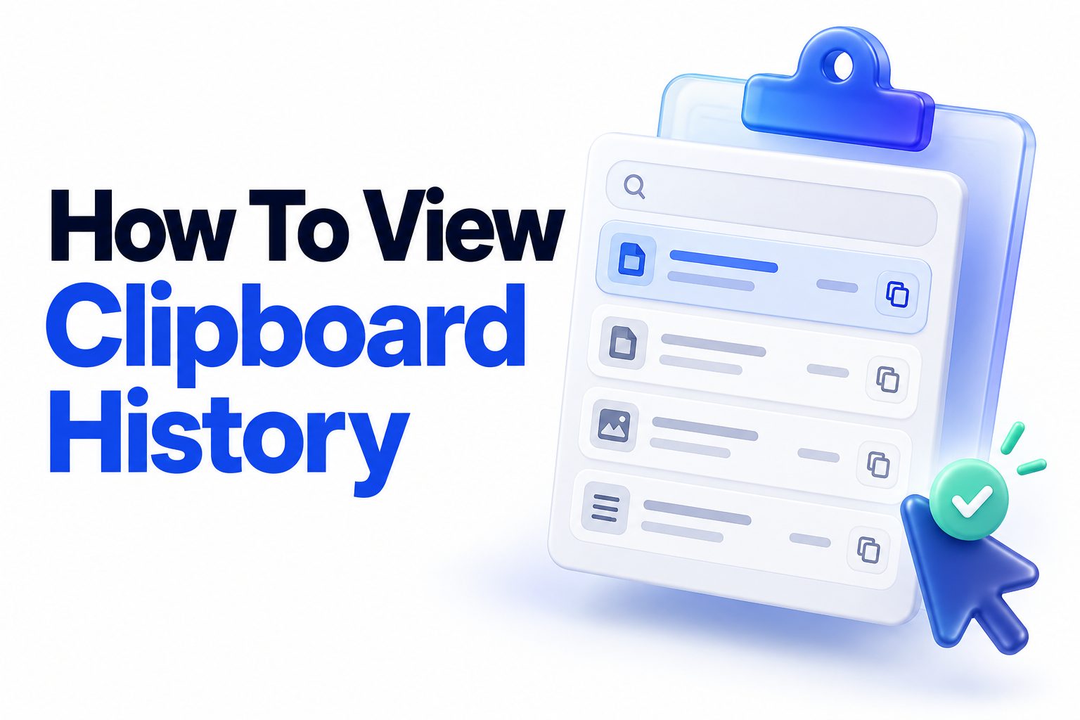 Clipboard history menu showing previously copied items